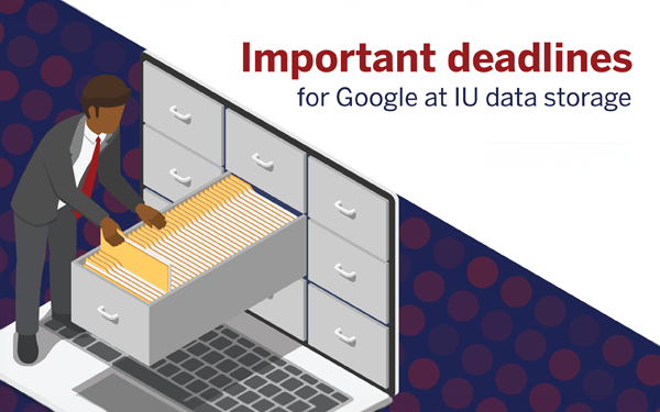 Important deadlines for Google at IU data storage