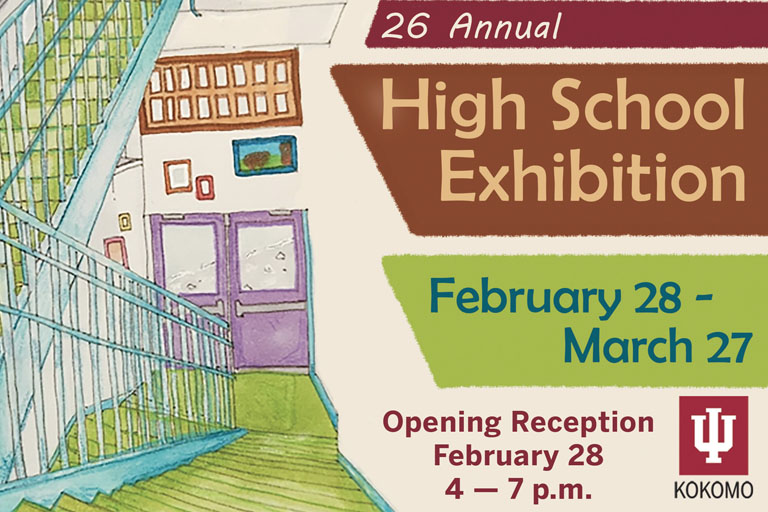 An illustration of a school hallway