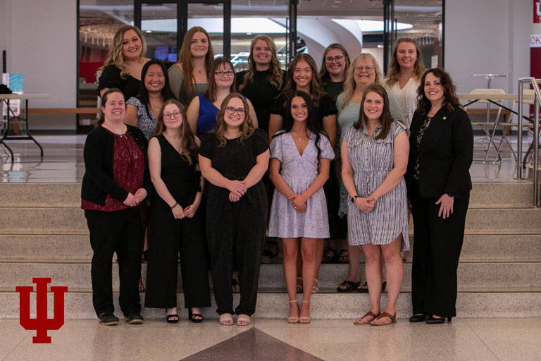 A group picture on steps