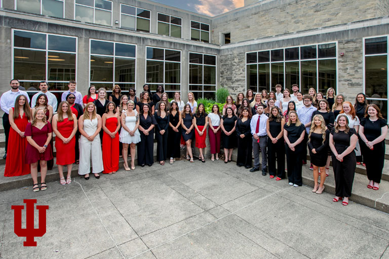 A group picture in the courtyard