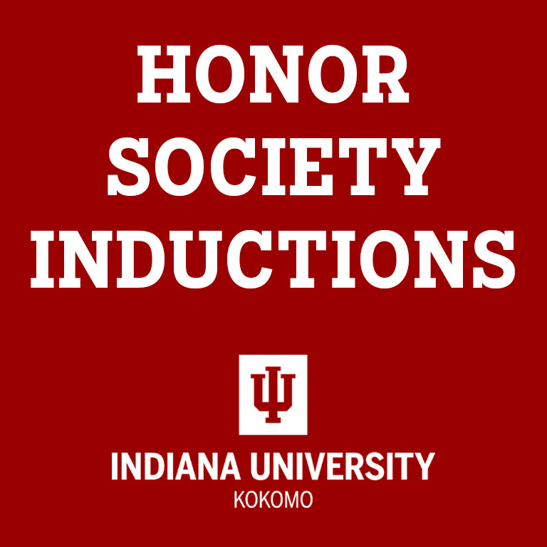 red background with the words honor society inductions