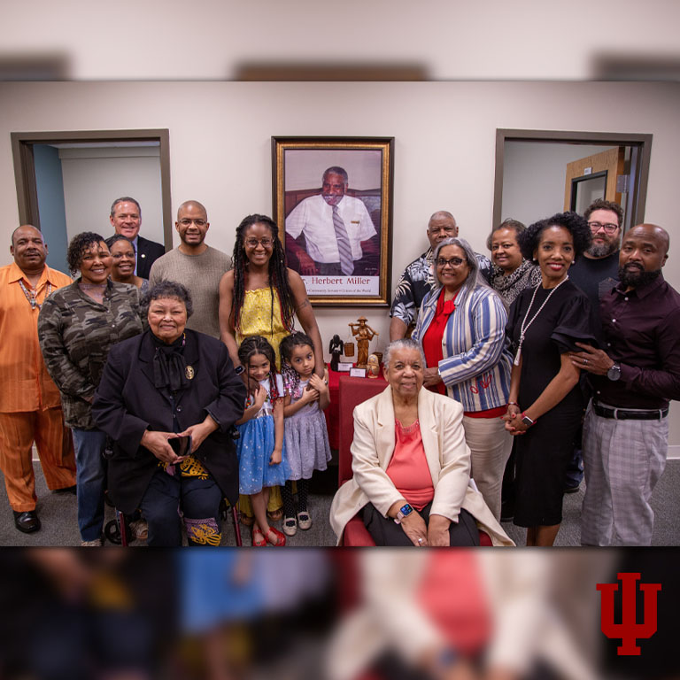 A group picture in a lobby