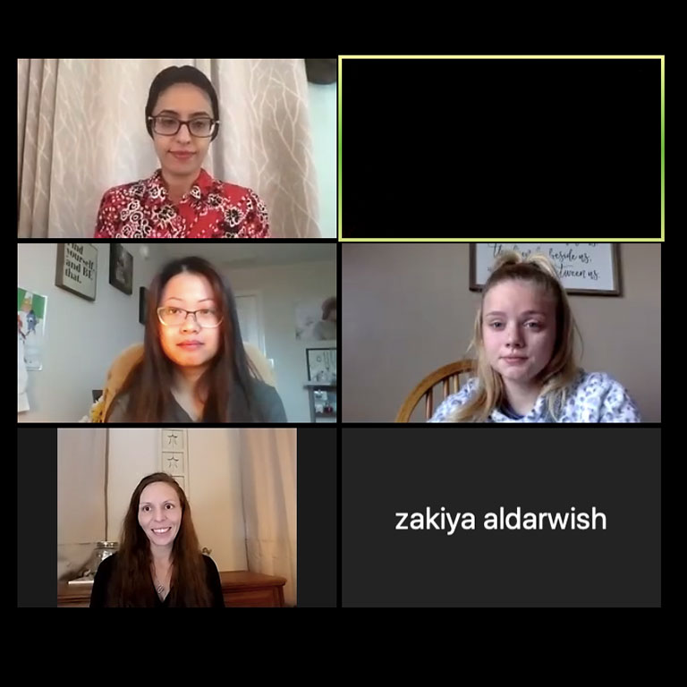 A grid from a Zoom meeting