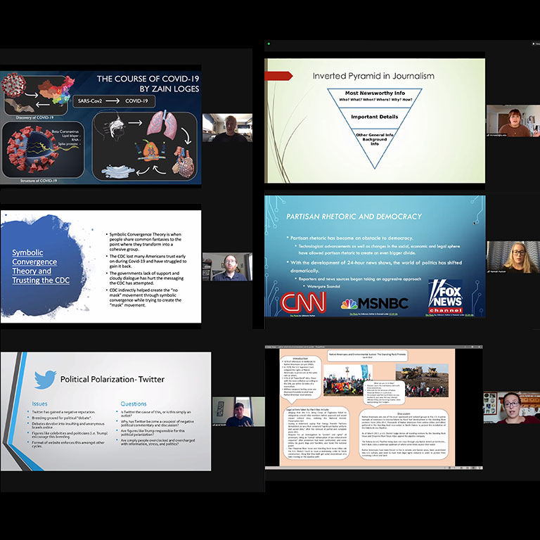 Images of screenshots from Zoom presentations