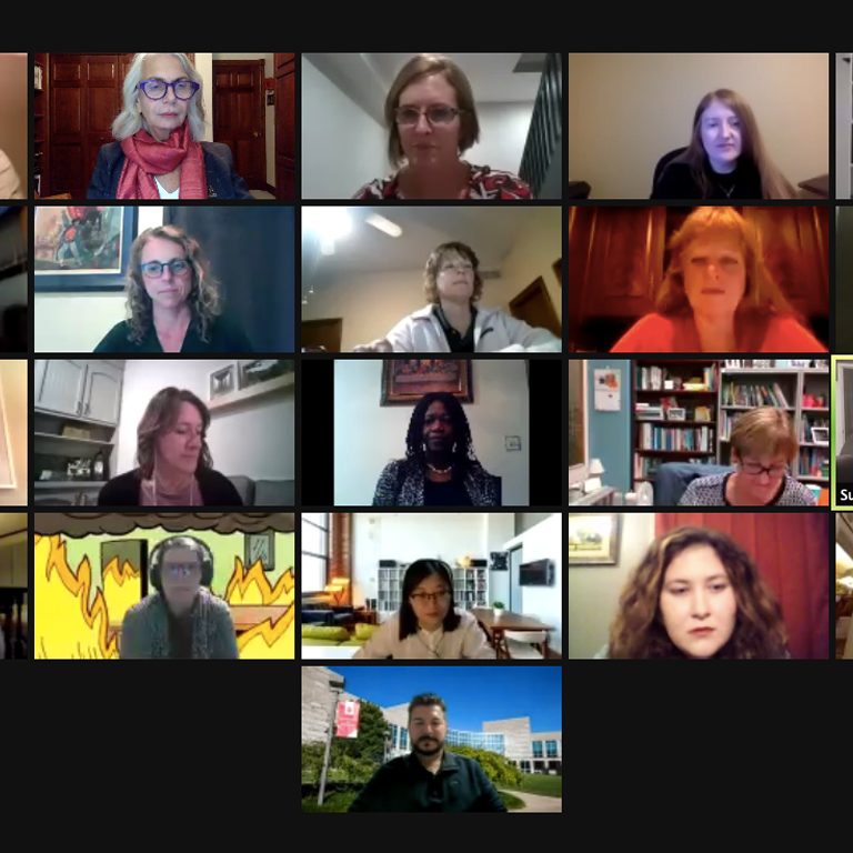 A grid of people attending a Zoom meeting