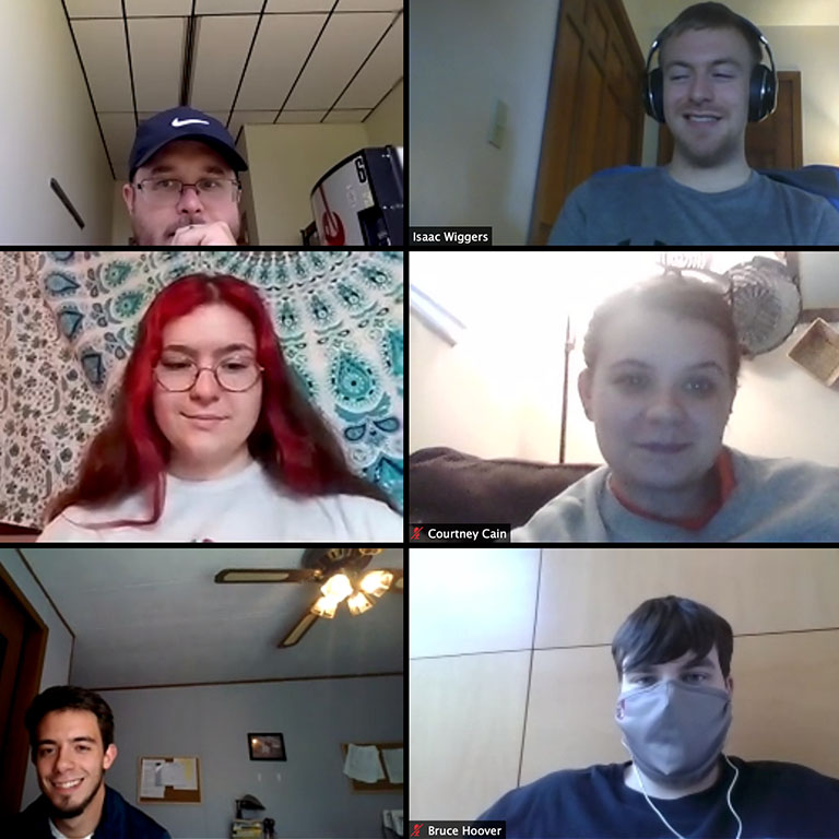 A grid of six people in a Zoom screenshot