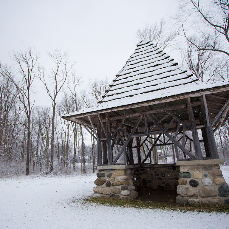 The well house in snow