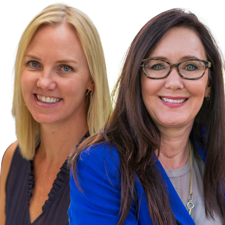 Photo illustration of two women