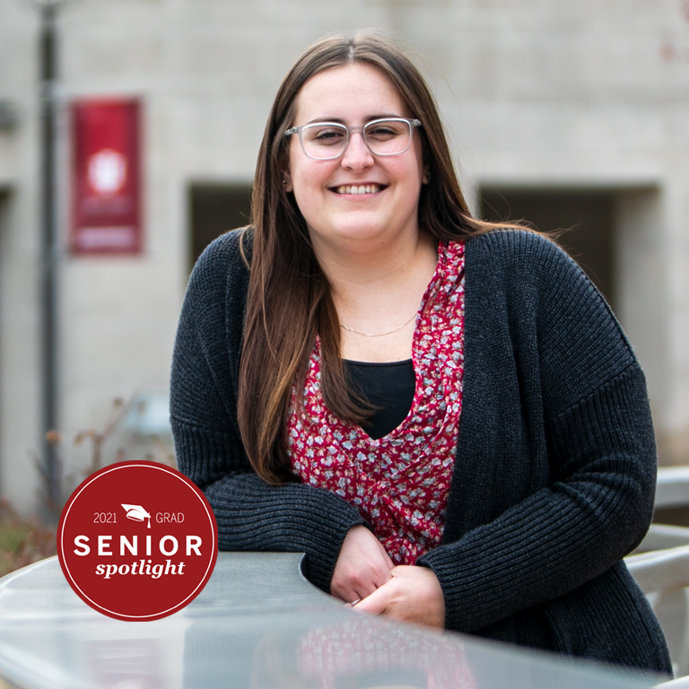 A woman in the courtyard