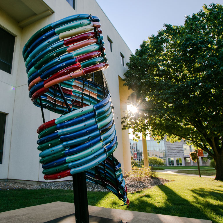 a large multicolored sculpture