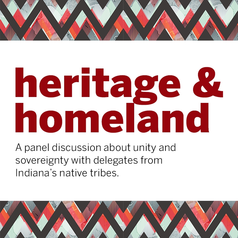 A geometric pattern with the words heritage & homeland