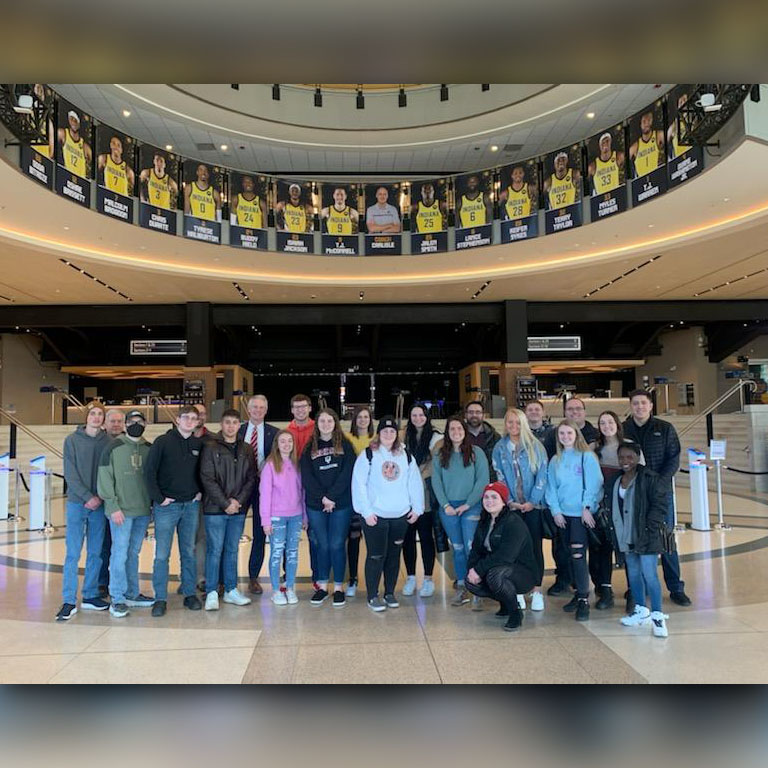 A group picture in Gainbridge Fieldhouse