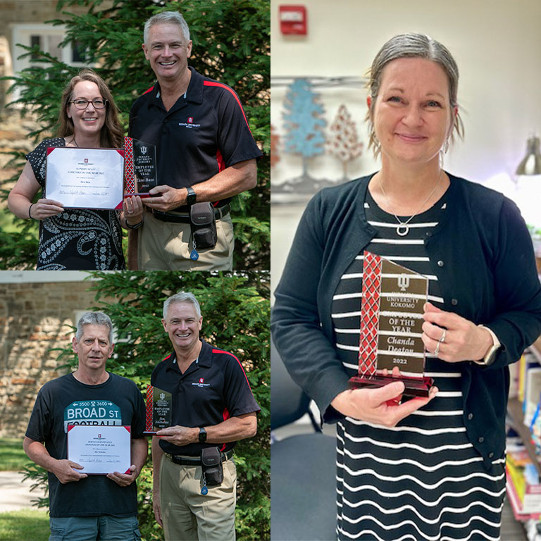 A grid of three award winners