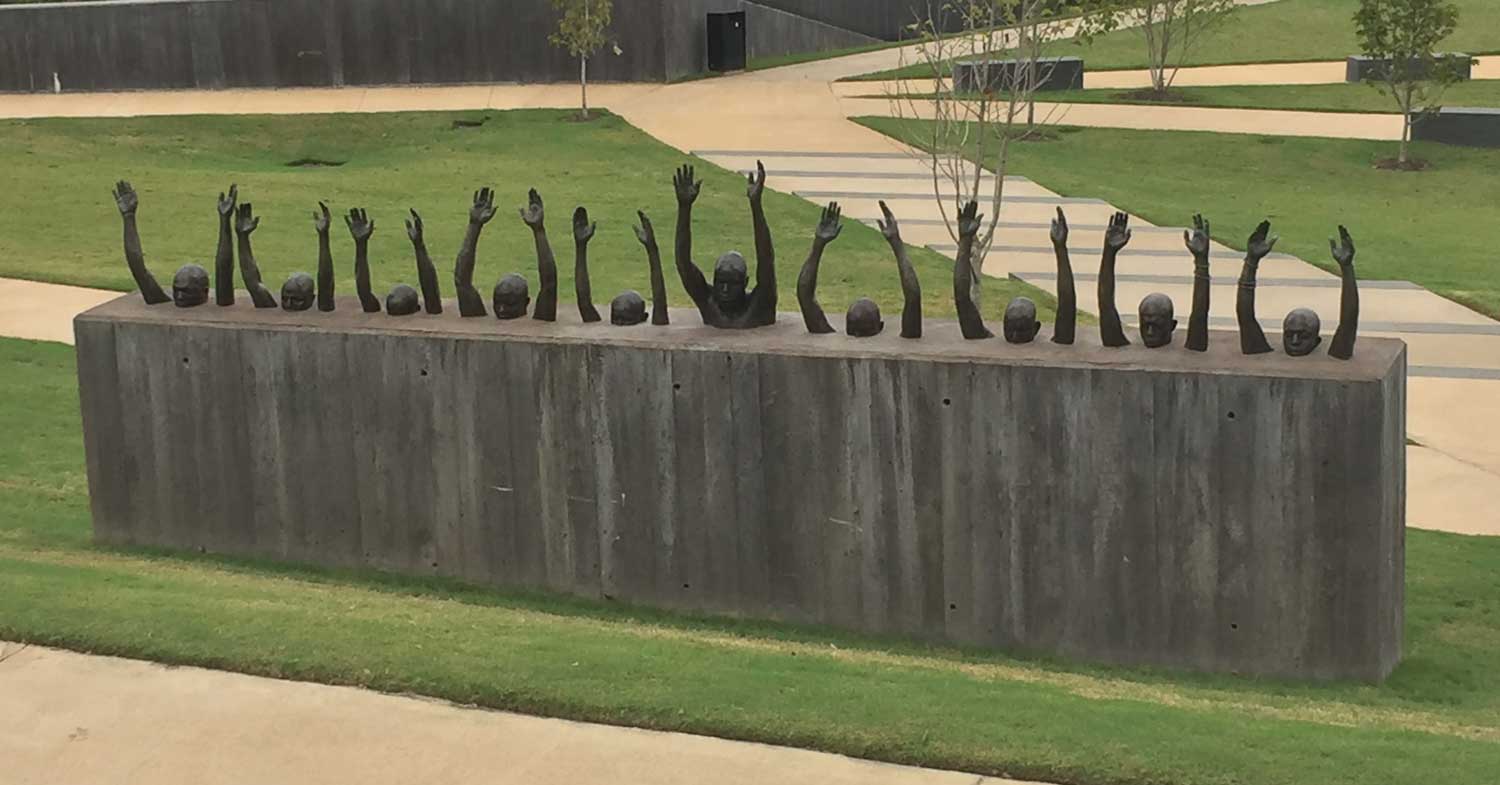 National Memorial for Peace and Justice, Montgomery, AL, sculpture by Hank Willis Thomas