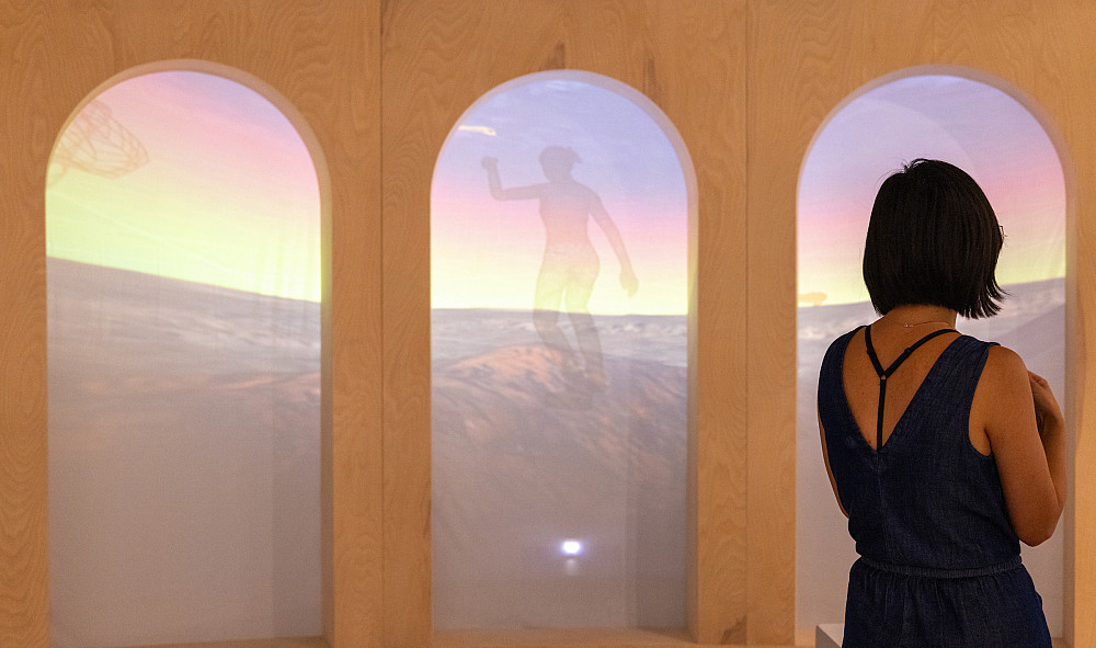 Blurring the Lines exhibition in the Grunwald Gallery at IU Bloomington on Wednesday, Aug. 28, 2024. (Photo by Chris Meyer/Indiana Univer...