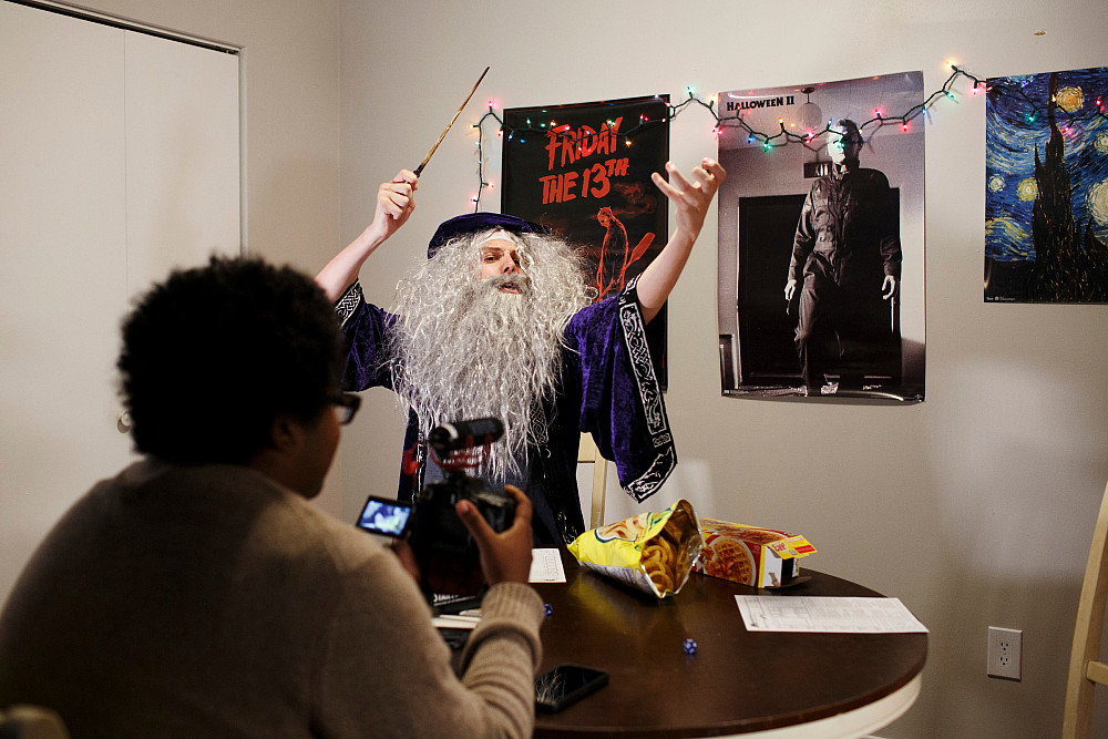 Indiana University Media School students film for a found footage bootcamp at IU Bloomington on Wednesday, Nov. 15, 2023. (Photo by Wendi...