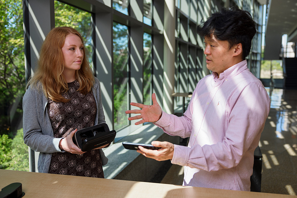    Assistant Professor of Health Informatics Hee-Tae Jung and IU Ph.D. student Erica Babb of the IU Luddy School of Informatics, Computin...