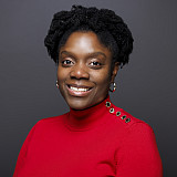 Indiana University University Communications and Marketing staff member Nikki Livingston poses for a portrait in studio at the Von Lee on...