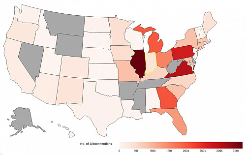 The new utility disconnection dashboard is a project of the Energy Justice Lab at IU Bloomington. The above shows utility disconnections ...