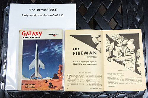    The center is home to an early version of Bradbury's best selling book, Fahrenheit 451. Photo by Liz Kaye, Indiana University 