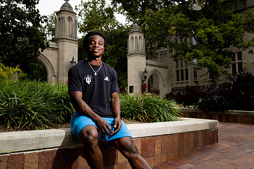 Student athlete Collins Oduro grew up playing soccer in Ghana. He joins the IU men's soccer team this year. Photo by Ethan Gill, Indiana ...