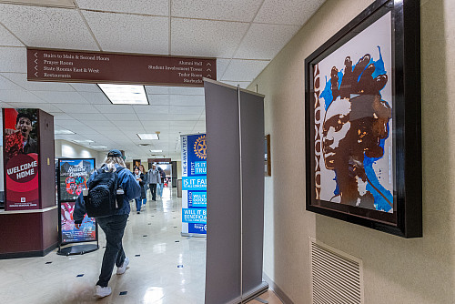 Empowered Tresses was installed outside of the Georgian Room. Photo by Andrew Russell, Office of Student Life