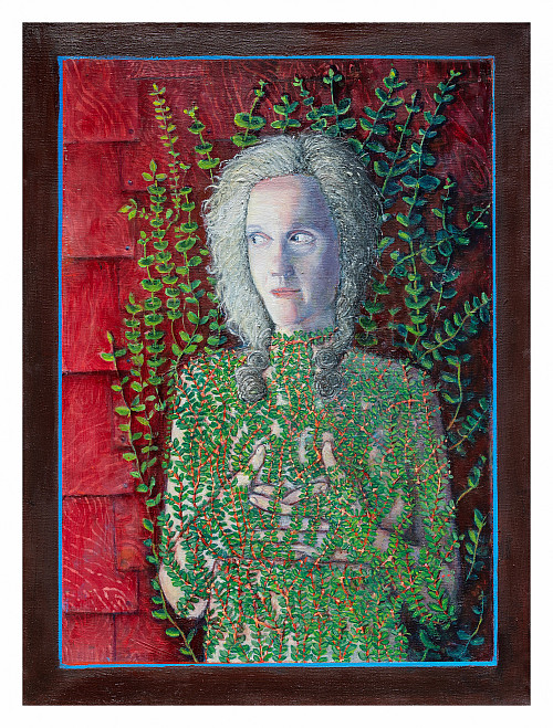 A painting of a woman.