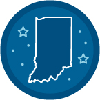 A graphic with the state of Indiana.