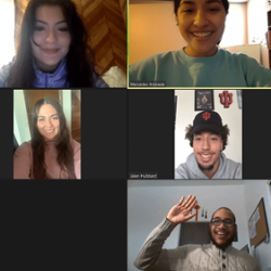 A group of students on a video chat.
