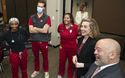 Indiana University president, Pamela Whitten, visits the campus of Indiana University Northwest March 28th and 29th, 2022.