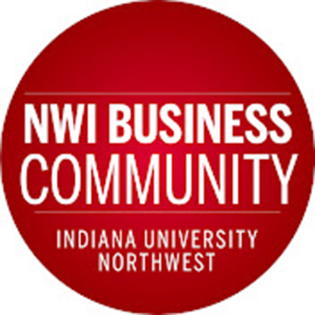 A logo that says NWI Business Community.
