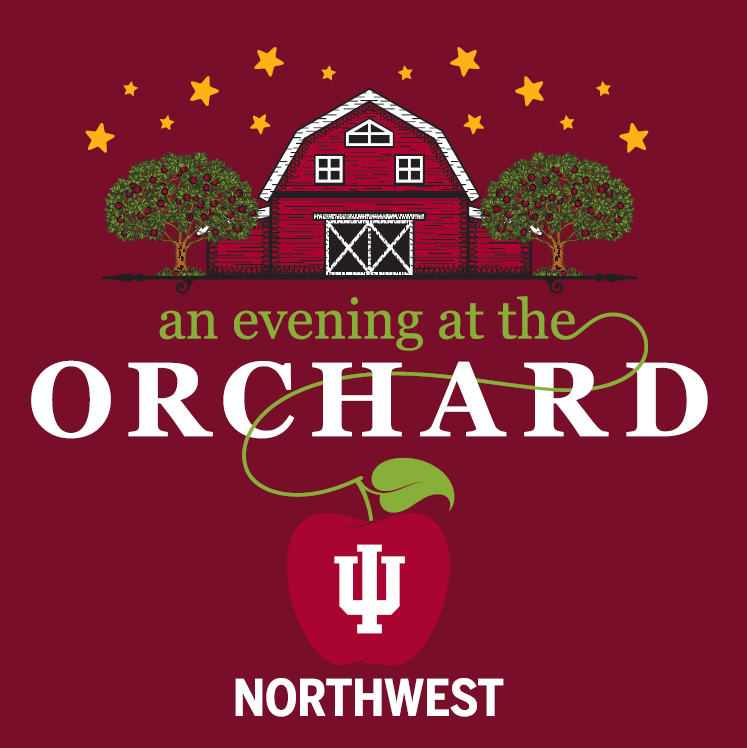 A graphic that says an evening at the orchard.