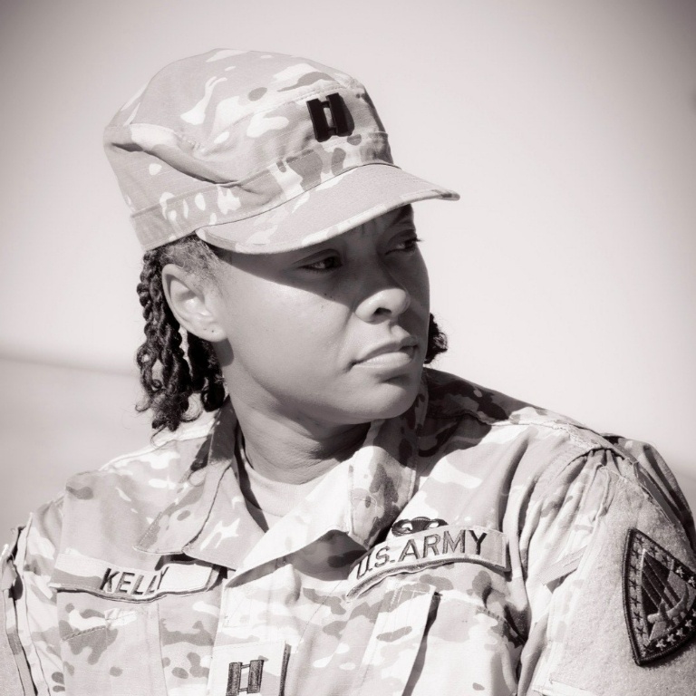 Indiana University Northwest alumna Bridgette Kelly in her National Guard uniform.
