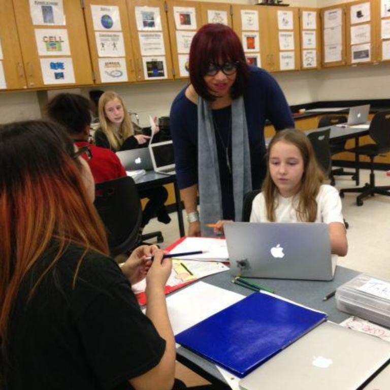 Lake Ridge schools Superintendent Sharon Johnson-Shirley visits Lake Ridge New Tech Middle School. Photo Credit: The Times of Northwest I...