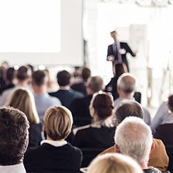 Stock photo of man presenting