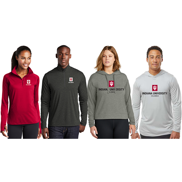 Clothing Samples with IU Columbus Logo