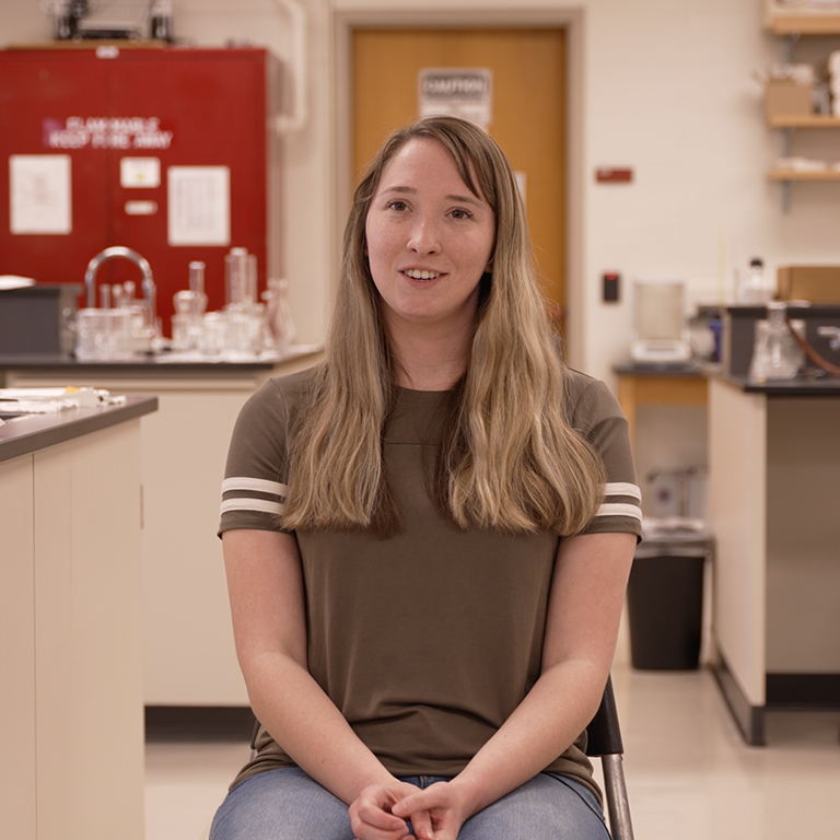 Molly Brandes in the Chemistry Lab