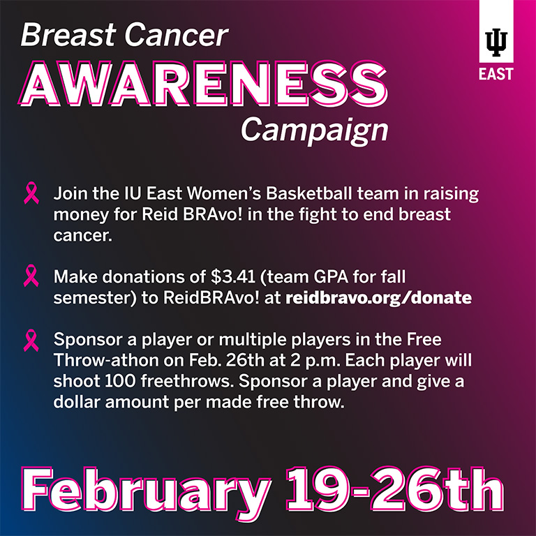 Graphic providing details for the breast cancer awareness campaign for 2021