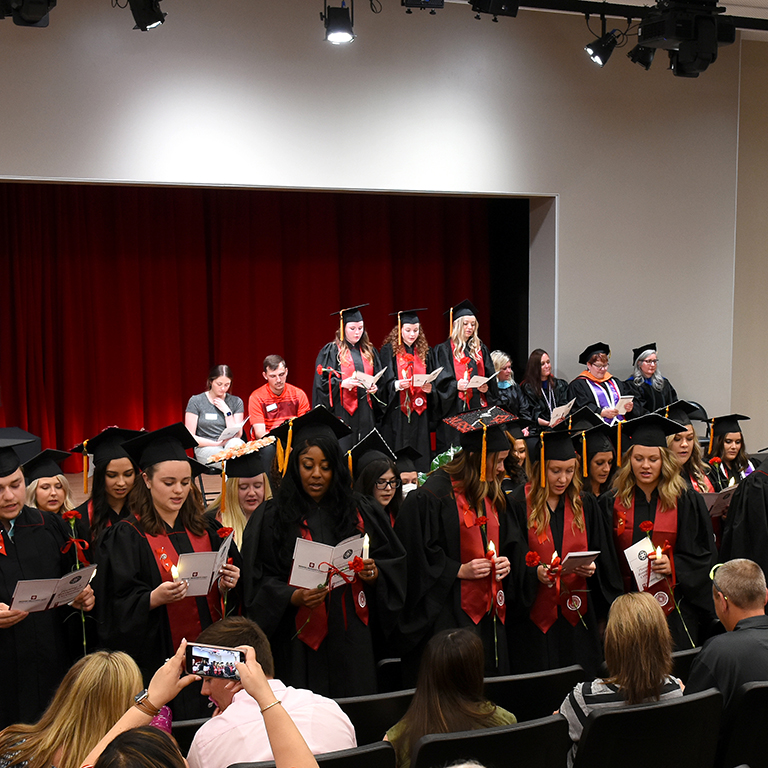 The IU East School of Nursing and Health Sciences hosts its pinning ceremony for Bachelor of Science in Nursing graduates ahead of the Co...