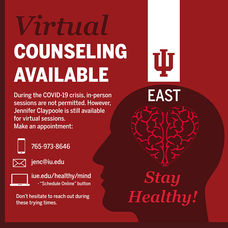 infographic with information to receive virtual counseling