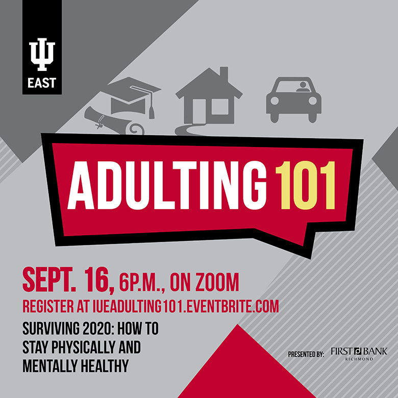 Promotional graphic for Adulting 101 event