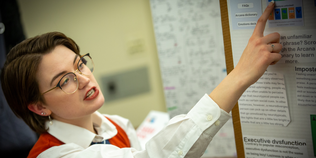 Student presenting at Capstone