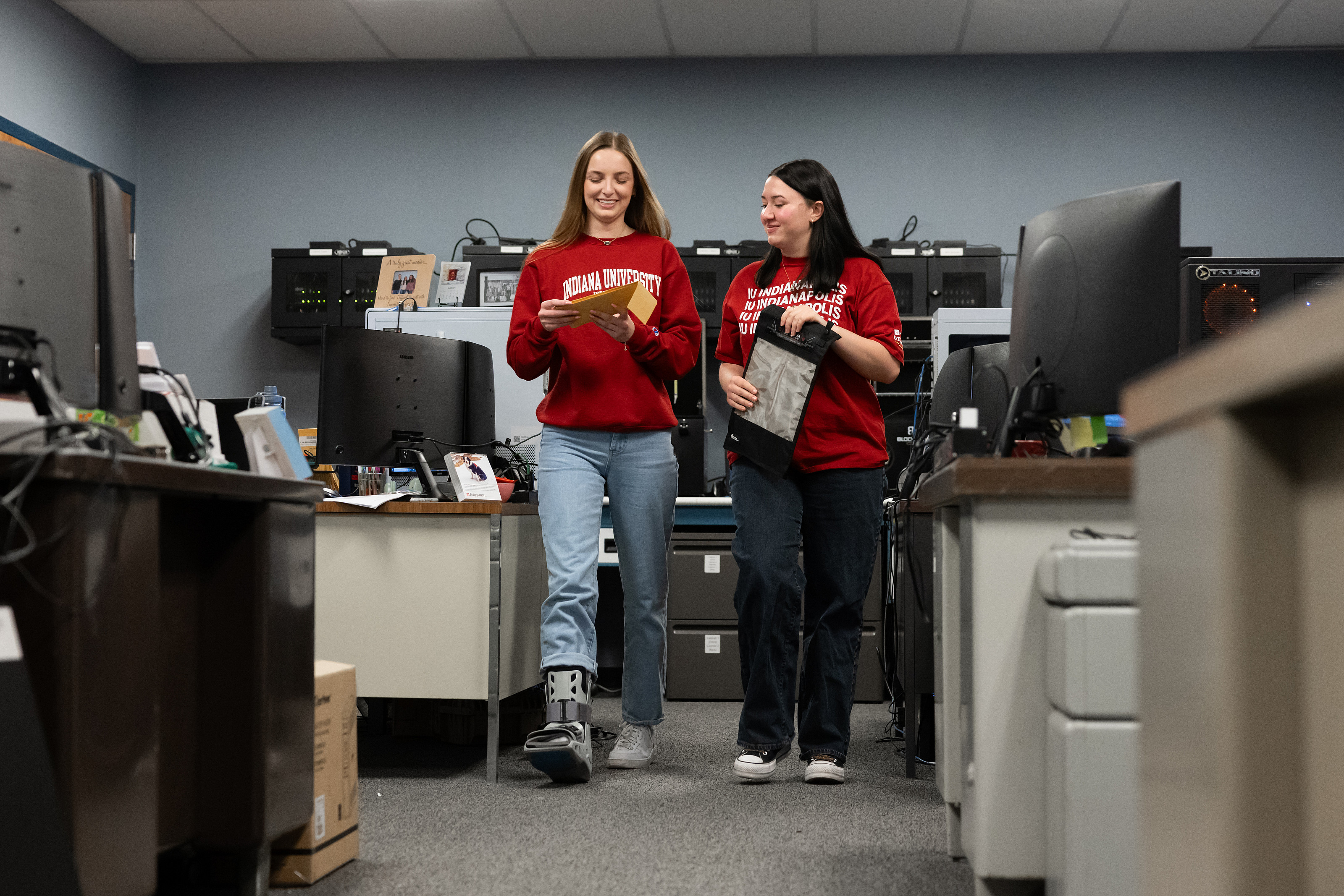 Paul H. O'Neill School of Public and Environmental Affairs student Kennedy Clark and IU School of Science Forensics Studies student Maris...