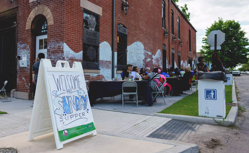 Community residents gather for Sunday Supper, an initiative of the Diabetes Impact Project - Indianapolis Neighborhoods.