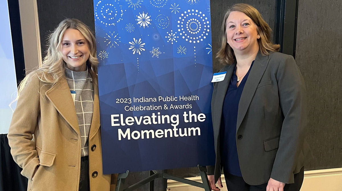 ryanne rader and shandy dearth at 2023 indiana public health celebration and awards