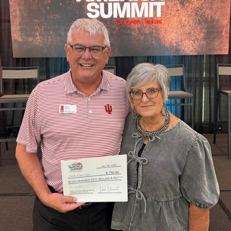 Denny Spinner, 2025 Jim Walton Community Impact Award Recipient and Lorie Vincent, Founder ACCELERATION by design LLC and host of the Sta...