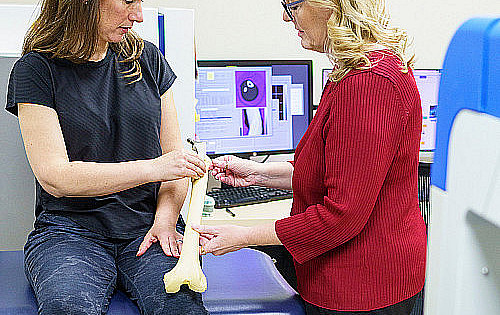 Melissa Kacena, right, is director of the IU School of Medicine's Indiana Center for Musculoskeletal Health and principal investigator fo...