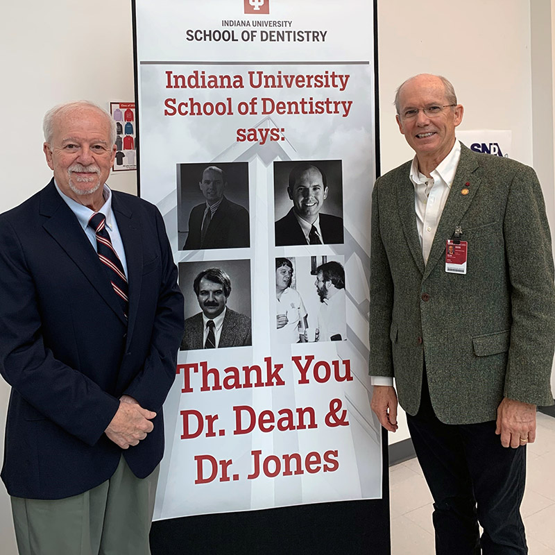 Drs. James E. Jones and Jeffrey A. Dean at a celebration in their honor.